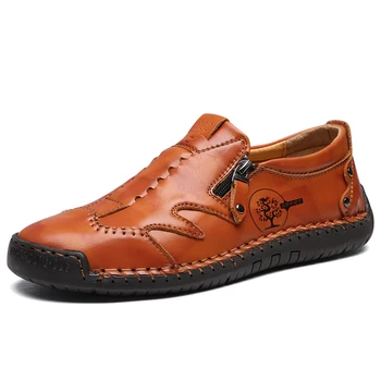 Marka Düz gündelik erkek ayakkabısı El Yapımı Yumuşak deri makosenler Sıcak Satış Erkekler sürüş ayakkabısı Sneakers Moccasins Büyük Boy Açık Ayakkabı