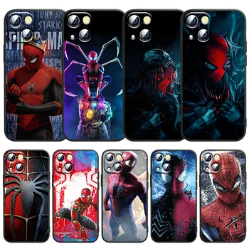 Marvel örümcek Adam Venom telefon kılıfı için Apple iPhone 14 13 12 11 SE XS XR X 7 8 mini Artı Pro MAX 2020 Siyah Yumuşak FUnda