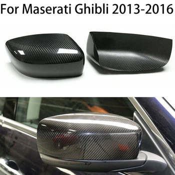 Maserati Ghibli için 2013 2014 2015 2016 Gerçek Karbon Fiber Araba Yan Kapı Kanat ayna kapağı Kapaklar Trim Oto modifikasyonu