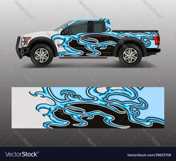Mavi Filigran Araba Tam Wrap Sticker Araba Çıkartması Dekoratif Kesim Vücut Yarış Grafik Çıkartması Vinil Wrap Modern Tasarım Kırmızı Retro