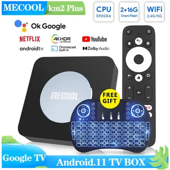 Mecool KM2 / KM2 artı 4K android TV kutusu Amlogic S905X4 2GB 16GB USB3. 0 100M LAN 2.4 G 5G WiFi dolby atmos Ses TV KUTUSU 2022 yeni