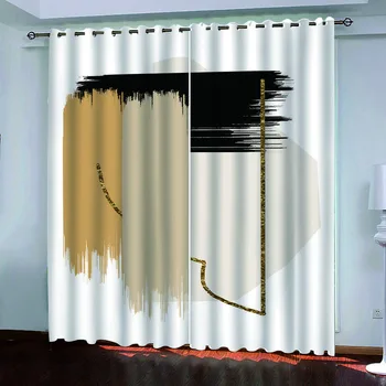 Mermer Rüzgar İskandinav Soyut Sanat Yağlıboya Renk Bloğu Modern Basit Bitmiş Perdeler Oturma Odası Yatak Odası Balkon Dekorasyon