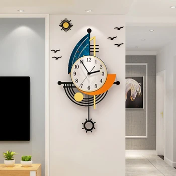 Metal dijital duvar saati akıllı Nordic ışık tasarım duvar saati elektronik yatak odası Reloj De Pared Para Sala ev mobilya