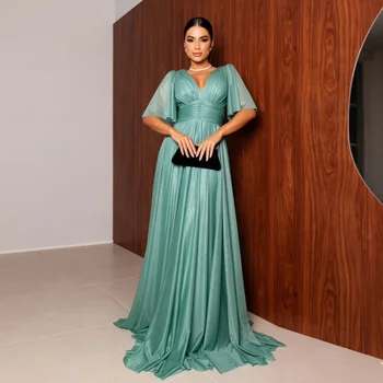 Mignon Şifon A-line Sevgiliye Popüler Balo Elbisesi Fırfır Kat uzunlukta Resmi Zarif Akşam Parti Elbise Kadınlar için 2023