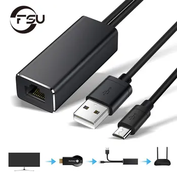 Mikro USB Güç RJ45 10/100Mbps USB Lan Ethernet Ağ Kartı Adaptörü Yangın TV çubuk mini PC Chromecast Ultra Ses