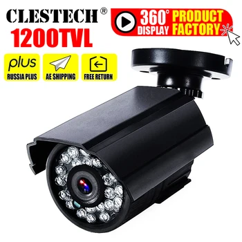 Mini HD Cctv Kamera 1200TVL ın / Açık Su Geçirmez IP66 IR Gece Görüş CMOS Analog renk ev ızleme güvenlik braketi Var