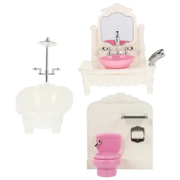 Mini Lavabo Minyatür Model Ev Süsleme Aksesuar Plastik Mobilya Aksesuarları Banyo Süsleme Bebek