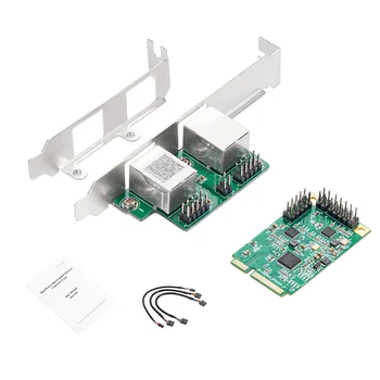 Mini PCIE Ağ Kartı 10/100 / 1000Mbps Çift Bağlantı Noktalı Gigabit Ağ Kartı RTL8111H Ethernet Ağ Adaptörü