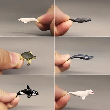 Minyatür Okyanus Hayvan Modeli Akvaryum Beluga Sperm Balina Deniz Kaplumbağası Sahne Düzeni Dekor Balık Tankı Aksesuar Diorama Kiti 3 Adet / grup