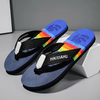 Moda 2023 İlkbahar Yaz erkek ev terliği plaj ayakkabısı erkek Ucuz Rahat düz ayakkabı Nefes Konfor Kumaş erkek ayakkabıları