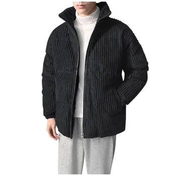 Moda erkek Ceketleri Giyim Yeni Kış Katı Gevşek Kadife Kalınlaşmış Pamuklu Elbise Vintage Erkek Giyim Streetwear куртка