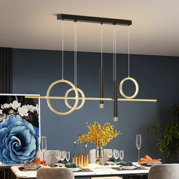 Modern basit led avize restoran kolye ışıkları Nordic ev iç mekan aydınlatması dekor avize kısılabilir uzaktan kumanda ile
