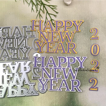 Mutlu yeni yıl harfler Metal Kesme Ölür Şablonlar için Kalıp Kesim DIY Scrapbooking Albümü Kağıt Kartı Kabartma