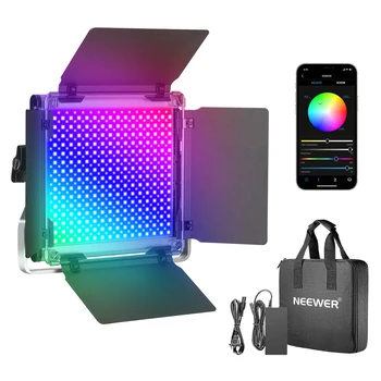 Neewer 530 RGB led ışık APP Kontrolü ile, 528 SMD Led CRI95 / 3200K-5600K / Parlaklık 0-100% / 0-360 Ayarlanabilir Renkler / 9 Uygulanabilir