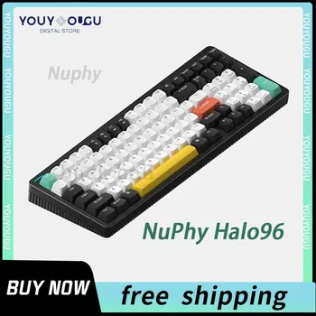 Nuphy Halo 96 kablosuz bluetooth mekanik klavye Düşük Profil Nuphy Halo96 3 modu Tipi-C Sıcak-Swap Ofis Oyun Klavyeler Hediye