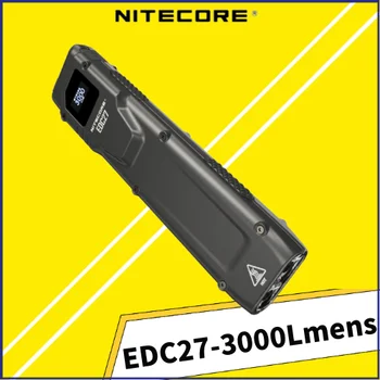NİTECORE EDC27 şarj edilebilir taktik el feneri 3000 lümen OLED gerçek zamanlı ekran dahili pil Torch ışık