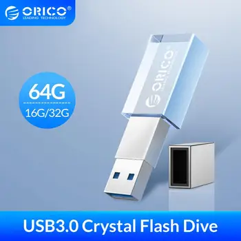 ORICO USB flash sürücü 3.0 Kristal 64GB 32GB 16GB USB 3.0 Flash Bellek USB Sopa Flash Disk Flash Sürücü Depolama Mini U Disk