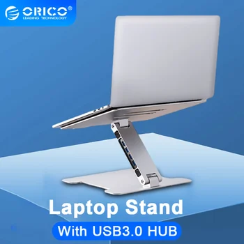 ORICO USB3. 0 Katlanabilir laptop standı Alüminyum ayaklı masa Dizüstü Yükseltici Masaüstü Dizüstü Soğutma aksesuarları macbook pro için