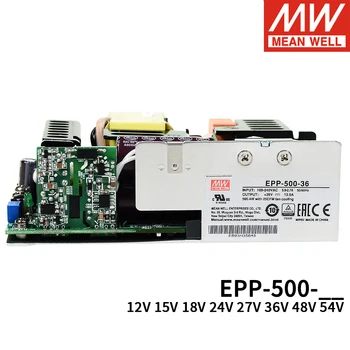 ORTALAMA KUYU EPP-500 500 W AC DC 12 V 15 V 24 V 27 V 36 V 48 V 54 V Yüksek Verimli Mini Endüstriyel Açık Çerçeve Anahtarlama Güç Kaynağı
