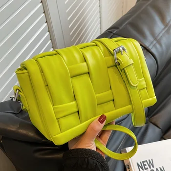 Omuzdan askili çanta Dokuma Crossbody Çanta Çapraz Deri PU Lüks Marka Cüzdan Rahat Alışveriş Kare Moda Tasarımcısı Seyahat Öğrenci Yeni