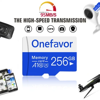 Onefavor 256 GB Mikro Bellek SD Kart 32 GB 64 GB U3 C10 Yüksek Hızlı TF Flash Kart 128 GB Hafıza Kartı Telefon Kameraları İçin MP3 / MP4