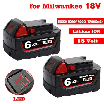 Orijinal 18V 6.0 Ah Yedek lityum iyon batarya Milwaukee M18 Güç Aracı Piller 48-11-1815 48-11-1850 48-11-1860 Z50