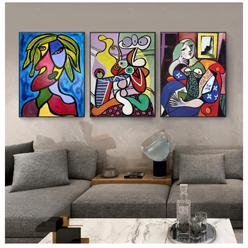 Oturma Odası Ev Dekoratif yatak odası dekoru Hiçbir Çerçeve Picasso Kadınlar Soyut Tuval sanat baskı tablo Posteri Duvar Resimleri İçin