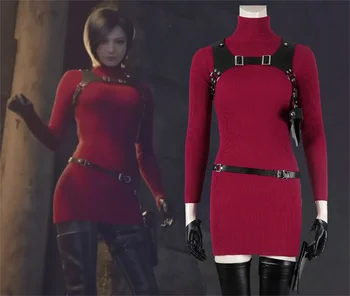 Oyun RE 4 Remake Ada Wong Cosplay Kostüm Kadınlar için Kıyafet Tam Setleri Aksesuarları İle Cadılar Bayramı Karnaval Giyim