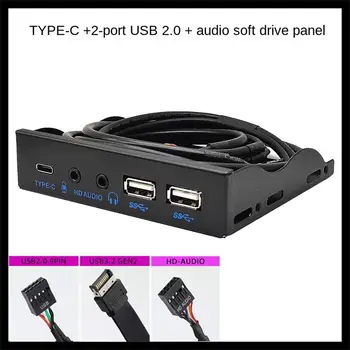 PC için 3.0 Ön Panel USB 3.1 Tip C + 2x USB3. 0 + 2x USB2. 0 Hub + HD Ses 3.5 mm + Kulaklık MİKROFON için 5.25 