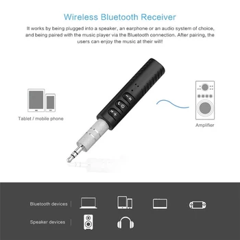 PIX-LINK B09 kablosuz bluetooth Uyumlu Alıcı 5.0 Adaptörü Siyah Jack 3.5 mm Kablosuz Alıcı Araba PC Müzik MP3 Hoparlör