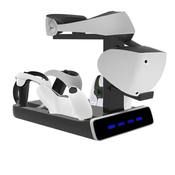 PS VR2 kolu şarj standı VR kask depolama standı VR2 çok fonksiyonlu şarj cihazı PS5 kolu şarj standı ekran ışığı ile