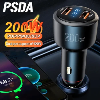 PSDA 3D UV Çift USB Süper araba şarjı Sigara 200W LED Ekran USB Hızlı Şarj 3.0 iPhone OPPO Samsung HUAWEİ Xiaomi