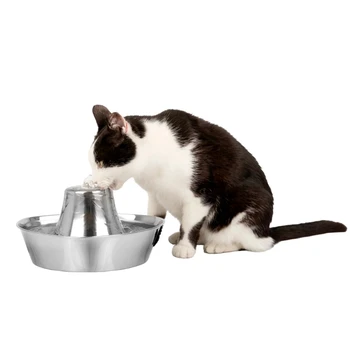 Paslanmaz Pet Çeşme, Otomatik Köpek ve Kedi Su Kabı, 60 oz