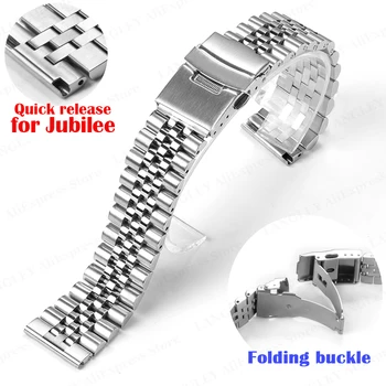 Paslanmaz Çelik Jubilee Kayış Seiko SKX007/009 Düz Uçlu Metal Saat Aksesuarları 18 19 20 21 22 24mm Katı Bilezik