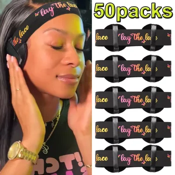 Peruk Bandı Kulak Kapakları İle 50 Adet Elastik Kafa Bandı Magictape Kenar Kavrama Bandı Dantel Erime Bandı Peruk Kenarları Kişiselleştirilmiş Logo