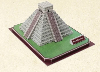 Plastik 2-4 Yıl 3d Üç Boyutlu yap-boz Kağıt Mücadele Takılı Maya Piramit Yapı Modelleri Dıy çocuk oyuncağı Kabin