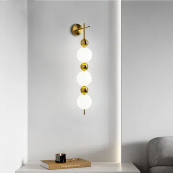 Post modern lüks duvar lambası basit yaratıcı cam ışık tasarımı çalışma balkon dresser başucu yatak odası duvara monte lamba