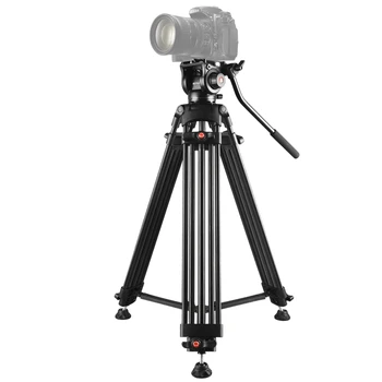 Profesyonel 80-160cm Ağır Video Kamera Alüminyum Alaşım Tripod Sıvı Sürükle Başkanı DSLR / SLR Kamera
