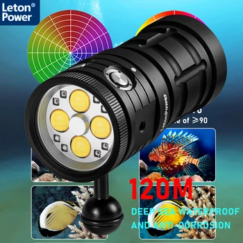 Profesyonel Sualtı Lambası 4*120*120 36 Çekirdekli fotoğraf ışığı yüksek lümen dalış el feneri 120m su geçirmez Video kamera meşale