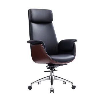 Pu deri ofis koltuğu Yüksek Geri bilgisayar sandalyesi Sadelik Modern Ofis Mobilyaları Bel Koruma Döndür