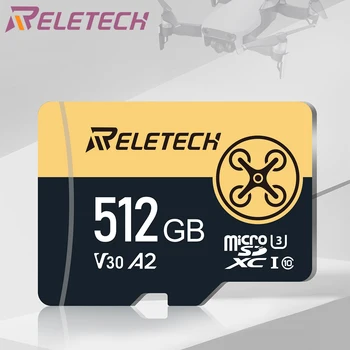 Reletech 32GB 64GB 128GB 256GBU3 A2 TF kart Mikro SD kart sürüş kaydedici/cep telefonu/kamera/ekran için kullanılır