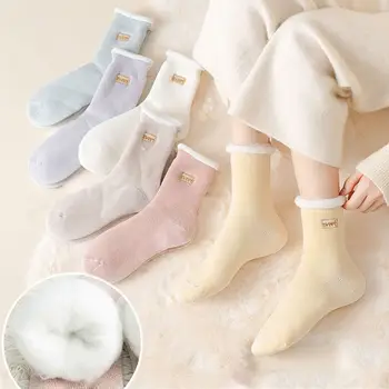 Renk Açık Termal Sıcak Ekip Çorap Orta buzağı çorap ev çorabı Havlu Çorap Kalın Çorap Kadın Çorap Kış Peluş Çorap
