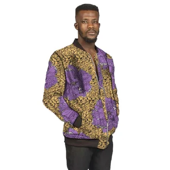 Renkli Zarif erkek Bombacı Ceketler Afrika Baskı Elbise Modern Tasarım Erkek Nijerya Moda Aile Giyim Özelleştirilmiş