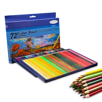 Renkli kurşun kalem 72 Adet Set Altıgen Yağlı kağıt seti 72 renkli kurşun kalem kağit kutu Öğrenci Ofis Sanat Kaynağı