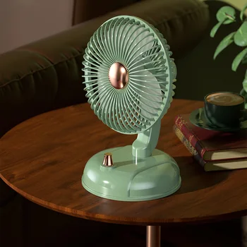 Retro Mini Fan Tipi-c Şarj Edilebilir Taşınabilir Fan Salınan Kafa Masa Dilsiz El Sessiz Soğutma Fanları Hava Soğutucu için açık
