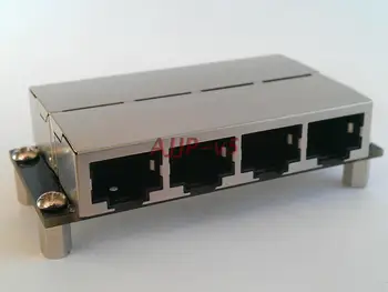 Rj45 Ağ Bağlantı Noktası Aktarım Ağ Kablosu Düz Konnektör 4-bit Yerleştirme Modülü 4 - port Çift fiş konnektörü Ultra ince