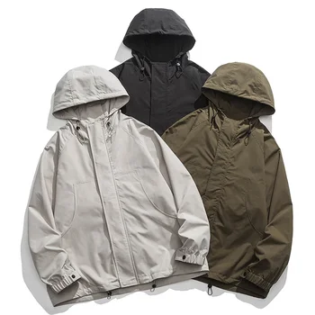 Rüzgarlık Jacket2023 Sonbahar erkek Ceket Katı Fermuar Gevşek Ceket Ceket özel ceketler Erkekler İçin Kamp