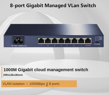 SG2008 8-port Gigabit yönetilen VLan anahtarı 8x1000 Mbps Ethernet yüksek hızlı iletim hub toplama
