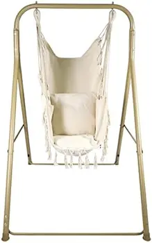 Sandalye Standı, Taşınabilir Asılı Sandalye Hamak Standı Yetişkin için, Sağlam Çelik Hamak Çerçeve ile salıncaklı Kapalı Açık