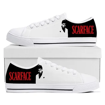 Scarface Düşük Üst Sneakers Mens Womens Genç Yüksek Kaliteli Al Pacino Kanvas Sneaker çift rahat ayakkabılar Custom Made DIY Ayakkabı